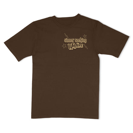 Waferz X Sinner Seeking: Brown Tee